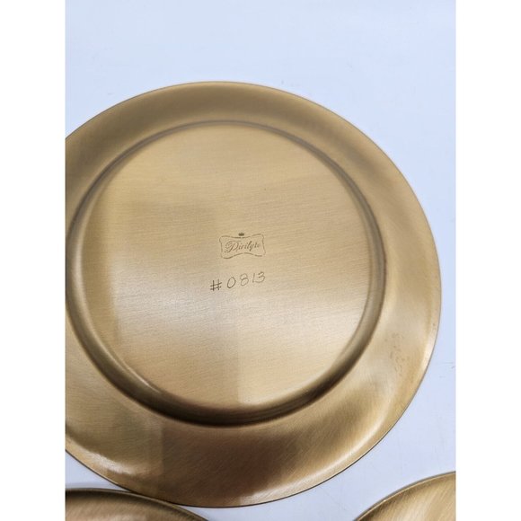 Dirilyte Gold Metal Christmas Plates Russia, Portugal & Australia Vintage Rare - Picture 4 of 12